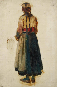 Back study of a girl in costume