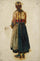Back study of a girl in costume in master bedroom