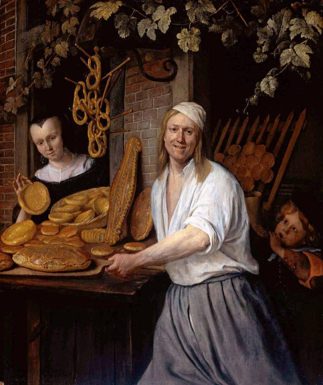 Baker Oostwaert and his wife by Jan Steen — hand-painted portrait oil painting reproduction on canvas