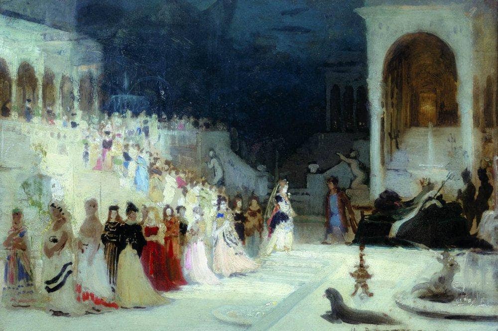 Ballet scene by Ilya Repin — hand-painted cultural oil painting reproduction on canvas