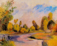 Banks of a River by Pierre-Auguste Renoir — hand-painted landscape oil painting reproduction on canvas