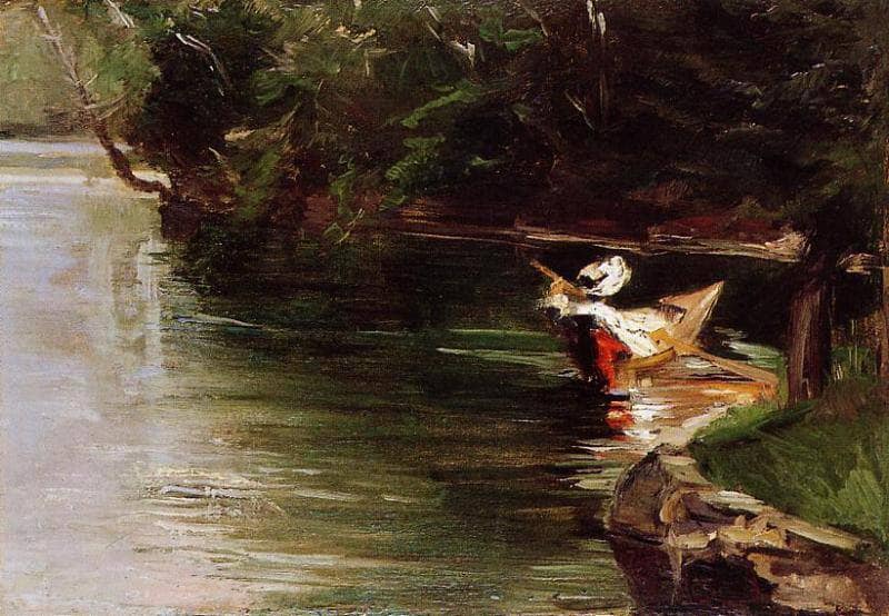 Banks of the Yerres by Gustave Caillebotte — hand-painted botanical oil painting reproduction on canvas