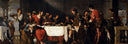Banquet at the House of Simon by Bernardo Strozzi, religion oil painting wall art, Tenebrism