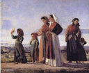 On the way to the church by Cristiano Banti — group oil painting wall art, Realism