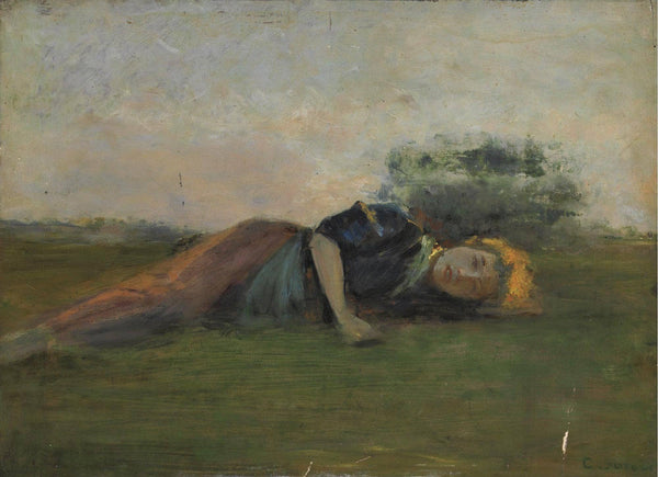 On the grass