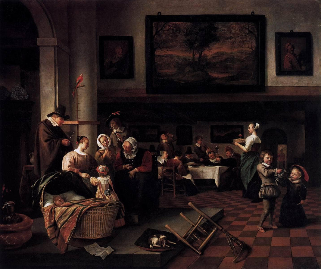 Baptism by Jan Steen — hand-painted still oil painting reproduction on canvas