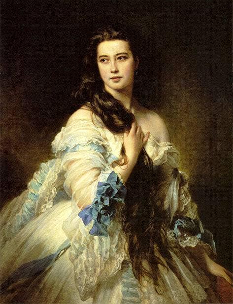 Barbara Dmitrievna Mergassov-Rimsky-Korsakova by Franz Xaver Winterhalter — hand-painted portrait oil painting reproduction on canvas