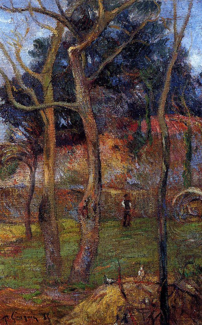 Bare Trees by Paul Gauguin — hand-painted botanical oil painting reproduction on canvas
