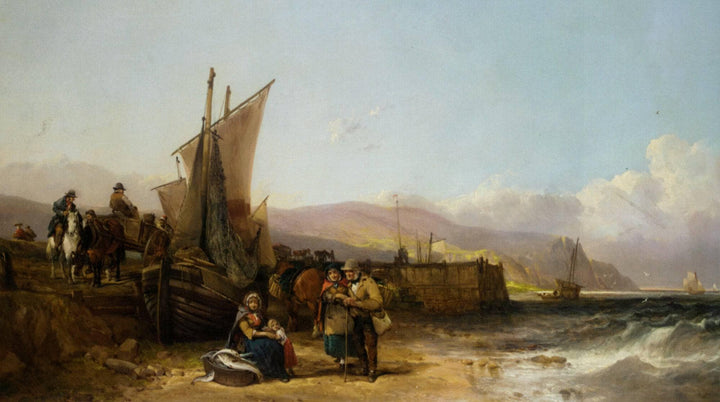 Bargaining for the Catch by William Shayer — hand-painted landscape oil painting reproduction on canvas