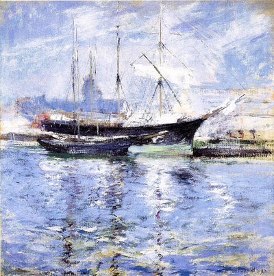Bark and Schooner (also known as An Italian Barque) by John Henry Twachtman — oil painting reproduction