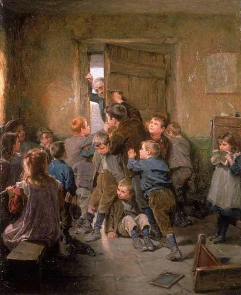 Barred Out by Ralph Hedley — hand-painted portrait oil painting reproduction on canvas