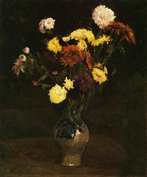 Basket of Carnations and Zinnias - Vincent van Gogh