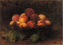 Basket of Peaches by Henri Fantin-Latour — fruit oil painting wall art, Realism