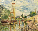 Bateau de Charge sur le Loing by Alfred Sisley — hand-painted landscape oil painting reproduction on canvas