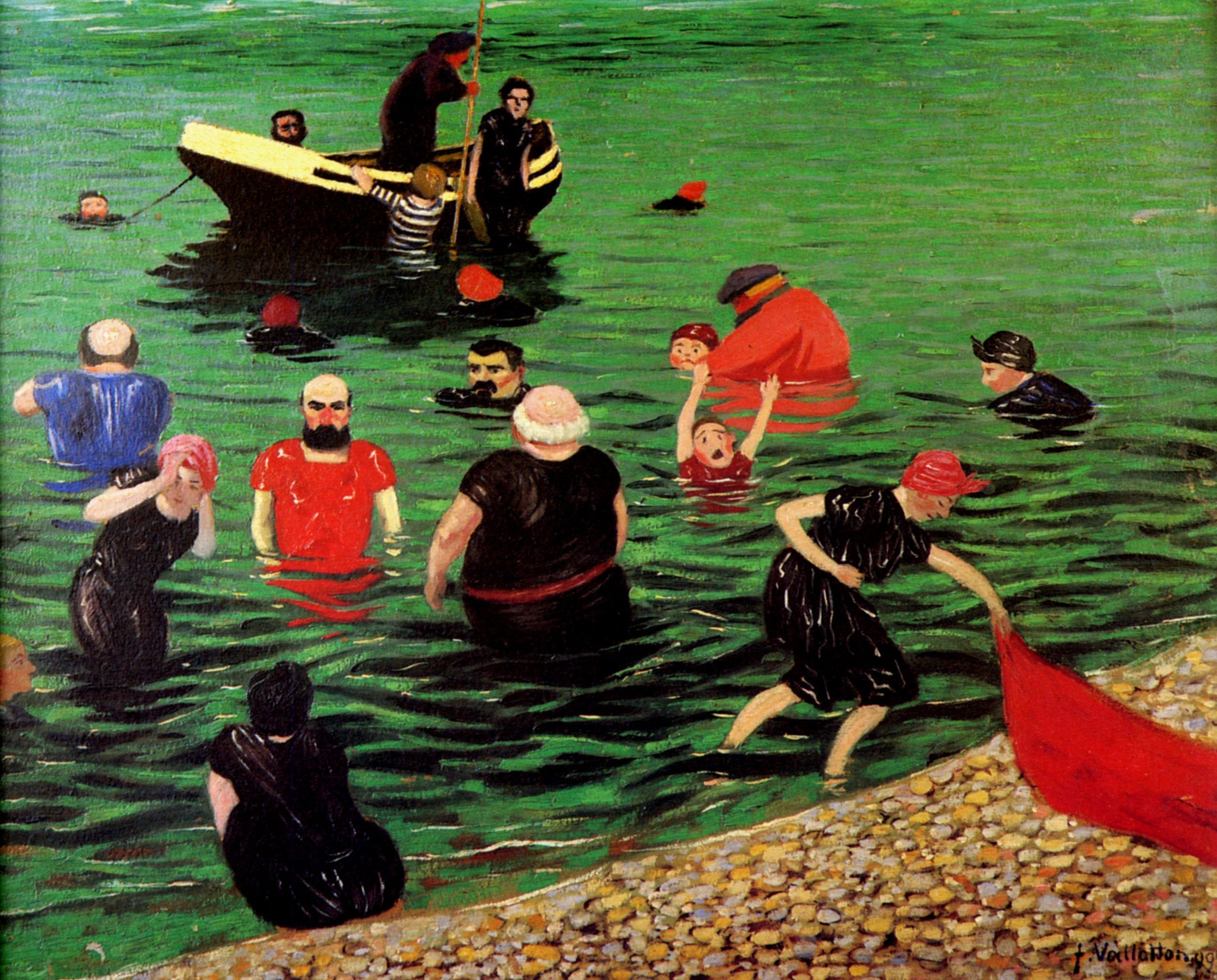 Bathing in Etretat - Felix Vallotton