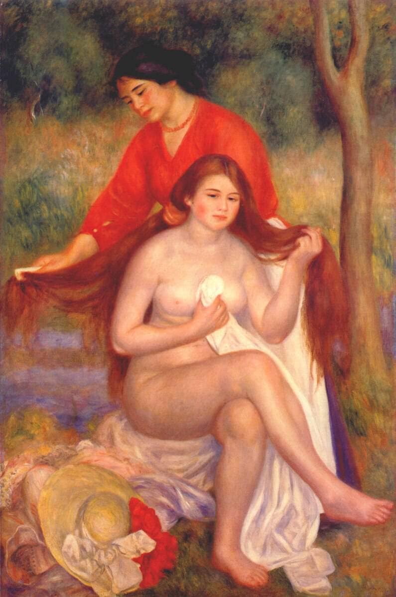 Bather and maid (The Toilet) by Pierre-Auguste Renoir — hand-painted cultural oil painting reproduction on canvas