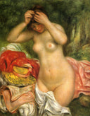 Bather Arranging her Hair by Pierre-Auguste Renoir — hand-painted portrait oil painting reproduction on canvas