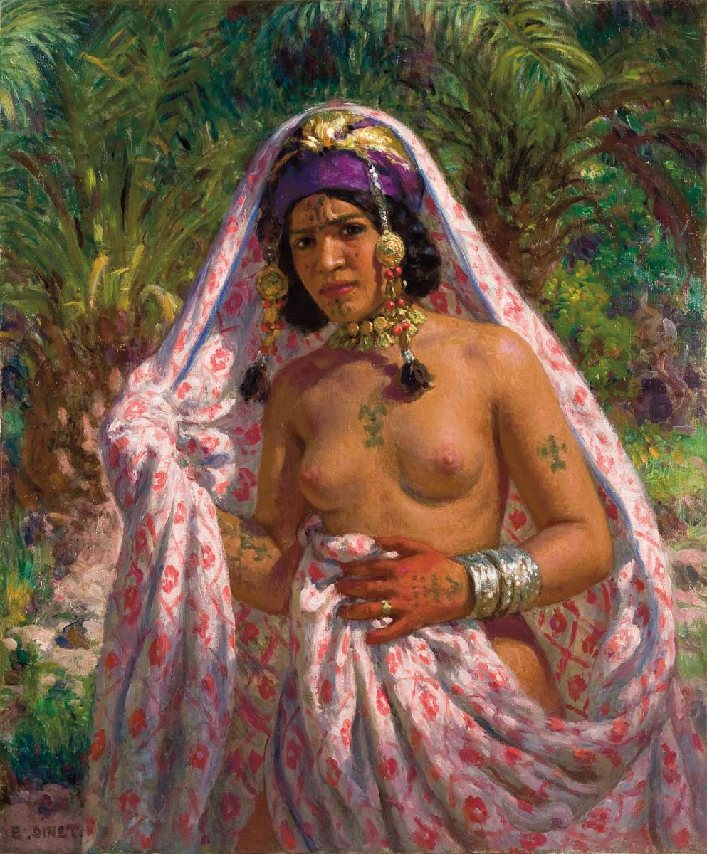 Bather In The Palm Grove by Nasreddine Dinet — hand-painted cultural oil painting reproduction on canvas