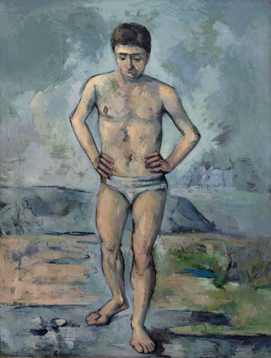 Bather by Paul Cezanne — hand-painted botanical oil painting reproduction on canvas
