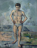 Bather by Paul Cezanne — male oil painting wall art, Post Impressionism