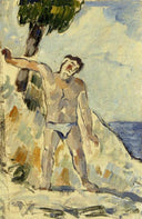 Bather with Arms Spread by Paul Cezanne — male oil painting wall art, Impressionism