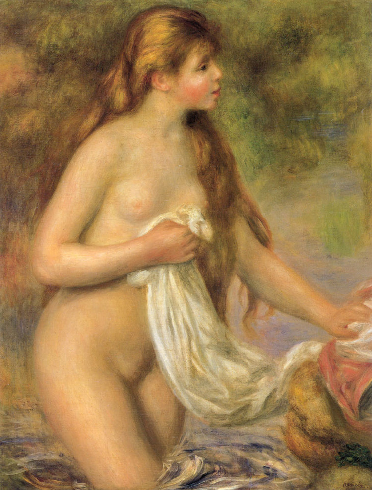 Bather with Long Hair - Pierre-Auguste Renoir