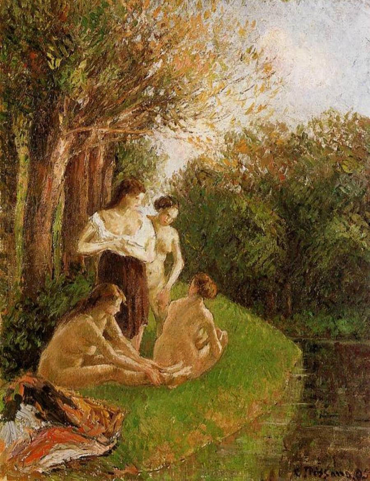 Bathers 2 - Camille Pissarro