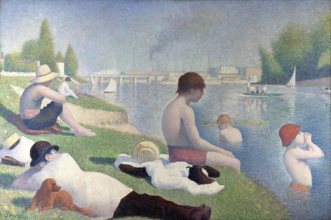 Bathers at Asnières by Georges Seurat — hand-painted landscape oil painting reproduction on canvas