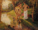 Bathers by Camille Pissarro — hand-painted abstract oil painting reproduction on canvas