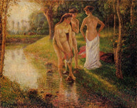 Bathers by Camille Pissarro — hand-painted abstract oil painting reproduction on canvas