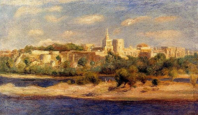 Bathers on the Banks of the Thone in Avignon by Pierre-Auguste Renoir — hand-painted landscape oil painting reproduction on canvas