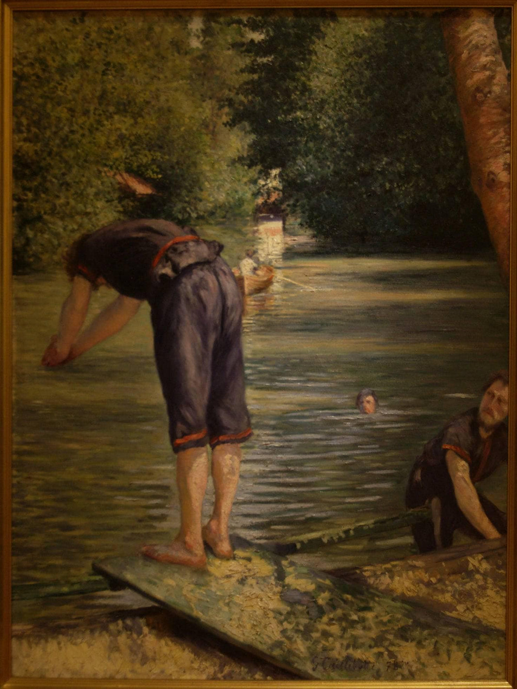 Bathers on the Banks of the Yerres by Gustave Caillebotte — hand-painted landscape oil painting reproduction on canvas