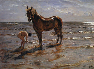 Bathing a Horse - Valentin Serov