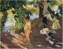 Bathing at La Granja by Joaquín Sorolla — children oil painting wall art, Impressionism