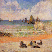 Bathing, Dieppe by Paul Gauguin — hand-painted landscape oil painting reproduction on canvas