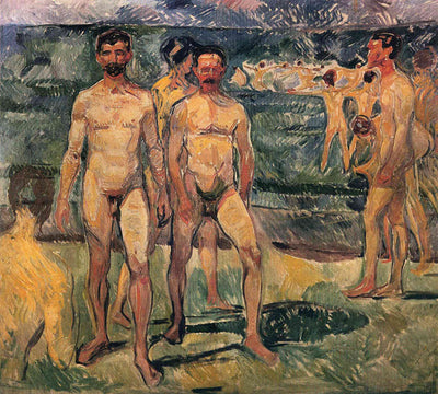 Bathing Men in kitchen