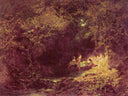 Bathing nymphs by Carl Spitzweg — forest oil painting wall art, Biedermeier