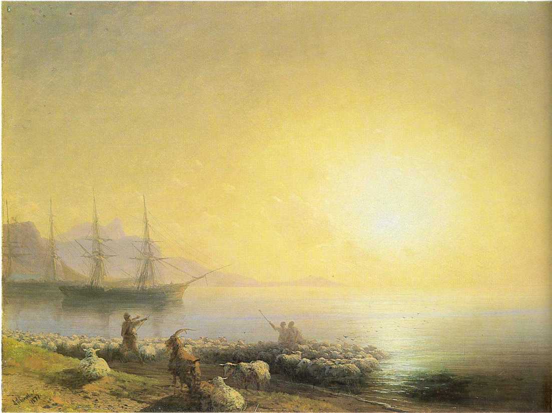 Bathing of a sheeps - Ivan Aivazovsky