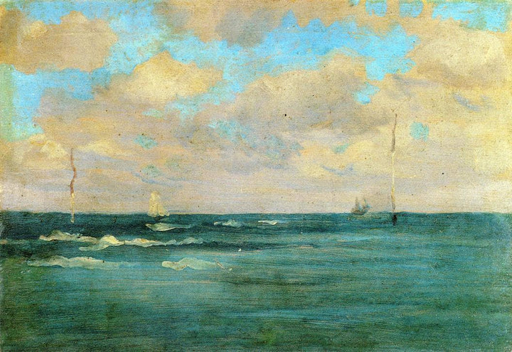 Bathing Posts by James McNeill Whistler — hand-painted landscape oil painting reproduction on canvas