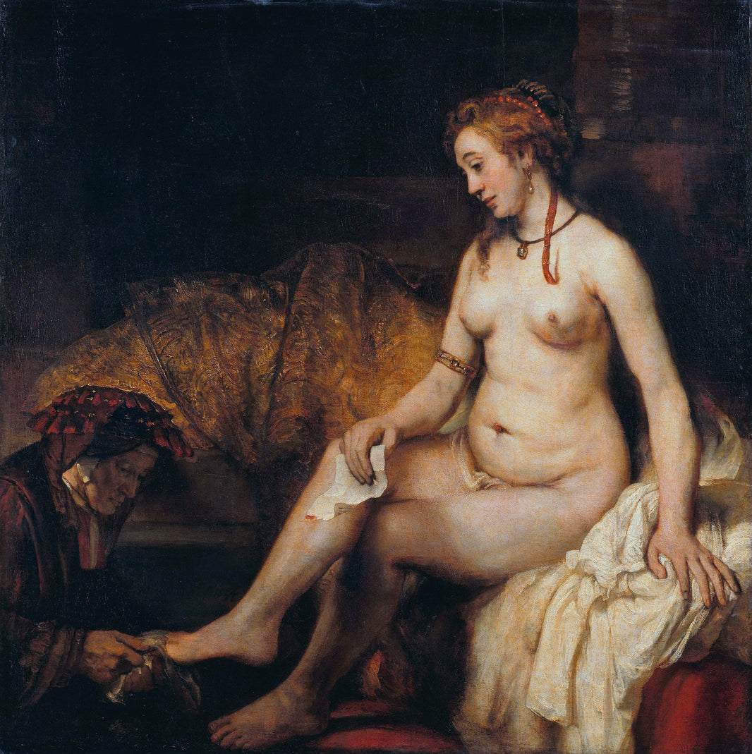 Bathsheba at Her Bath (Bathsheba Holding King David's Letter) by Rembrandt — hand-painted cultural oil painting reproduction on canvas