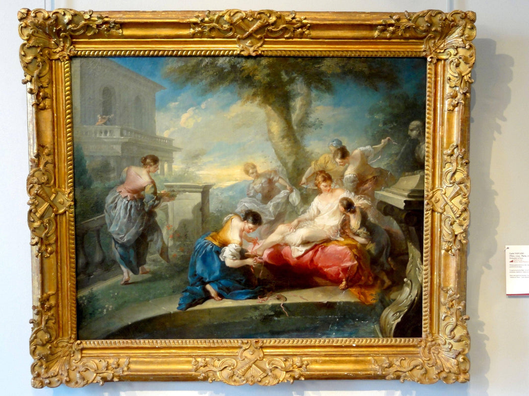 Bathsheba in the Bath by Charles-Andre van Loo (Carle van Loo) — hand-painted landscape oil painting reproduction on canvas