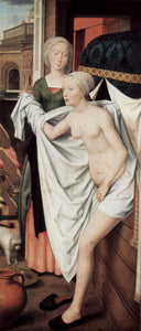 Bathsheba in the bath by Hans Memling, female oil painting wall art, Northern Renaissance
