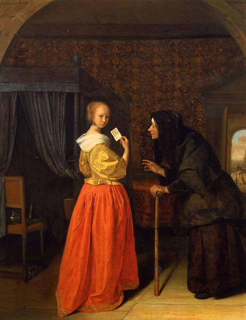Bathsheba Receiving David s Letter by Jan Steen — hand-painted portrait oil painting reproduction on canvas