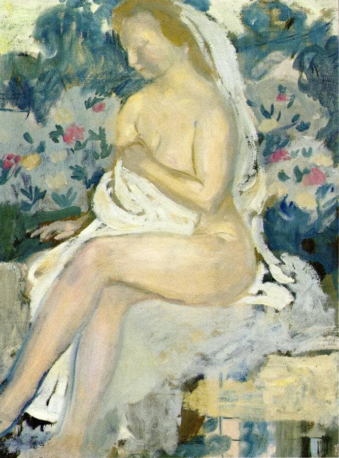 Bathsheeba, Blue Background by Maurice Denis — hand-painted portrait oil painting reproduction on canvas