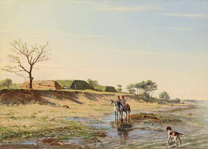 Battery Wampler, Mar. 4, 1864 by Conrad Wise Chapman — hand-painted landscape oil painting reproduction on canvas