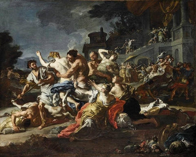 Battle between Lapiths and Centaurs by Francesco Solimena — oil painting reproduction