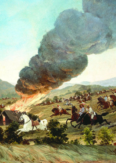 Battle of Carabobo: De La Torre's Headquarters Burns by Martín Tovar y Tovar — oil painting reproduction