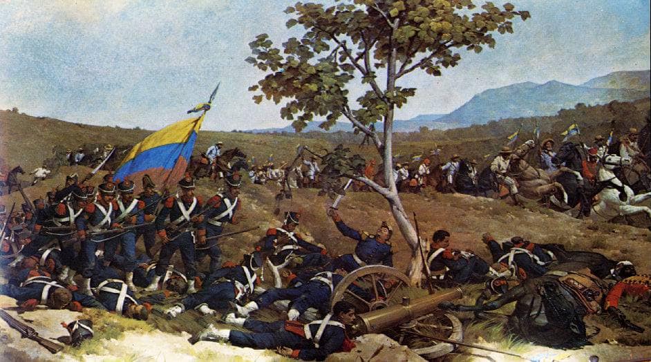 Battle of Carabobo: The 'British Hunters' Battalion Advances by Martín Tovar y Tovar — hand-painted landscape oil painting reproduction on canvas