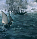 Battle of Kearsage and Alabama by Edouard Manet — hand-painted nautical oil painting reproduction on canvas