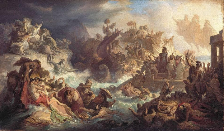 Battle of Salamis by Wilhelm von Kaulbach — hand-painted cultural oil painting reproduction on canvas